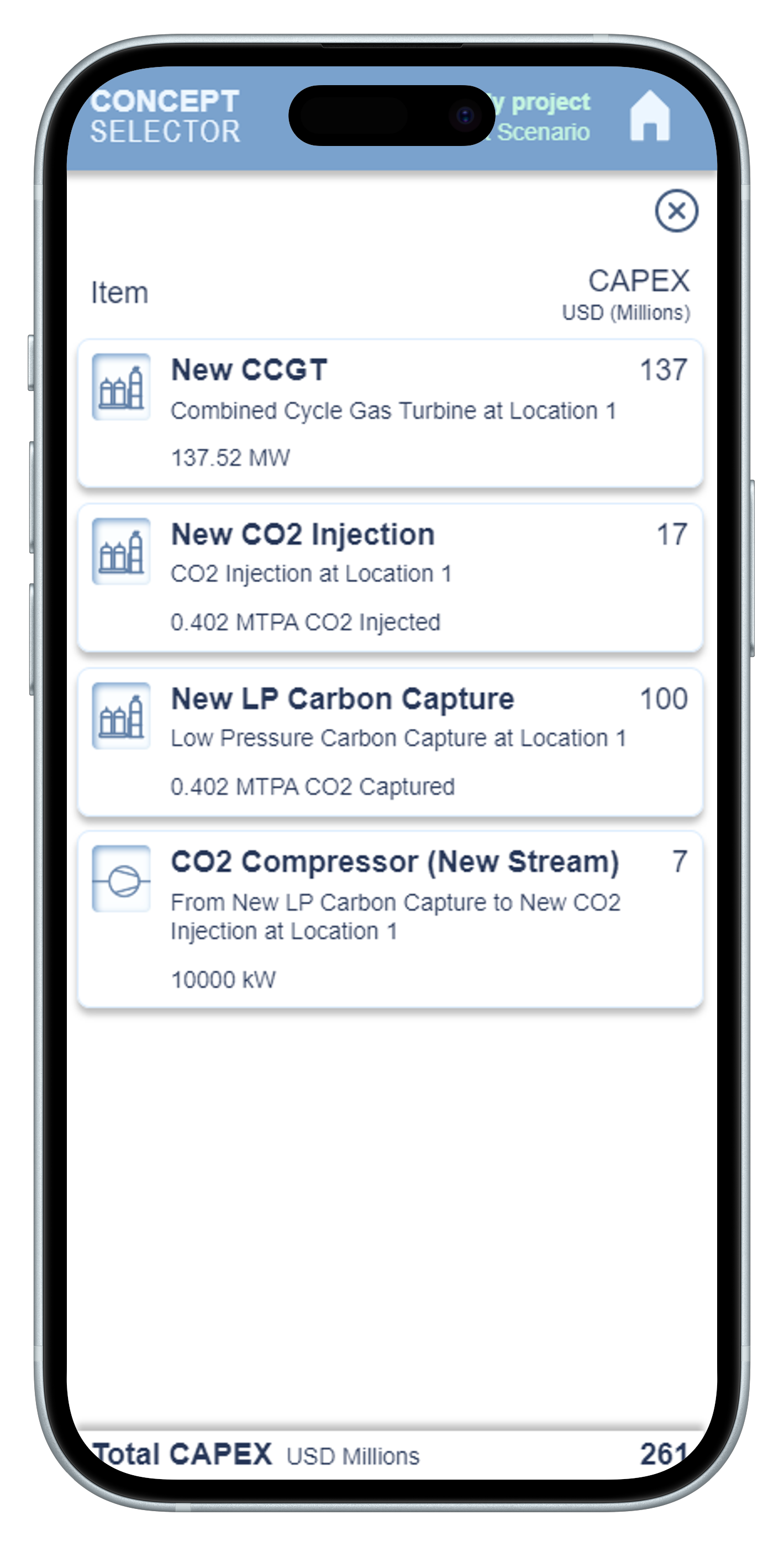 iPhone app screen